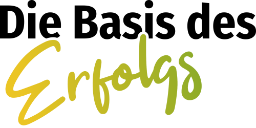 Die Basis des Erfolgs. Schrift in dekorativem Stil